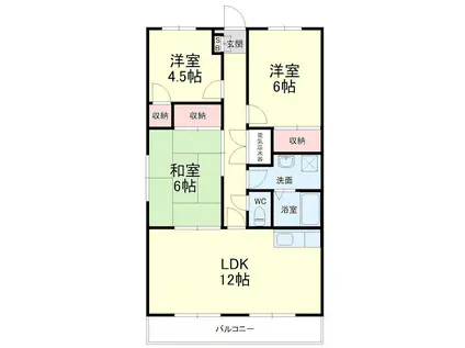 サンマンション(3LDK/3階)の間取り写真