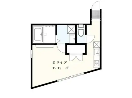 プラティーク代沢(ワンルーム/4階)の間取り写真