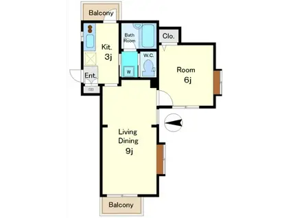 セザール新板橋(1LDK/2階)の間取り写真