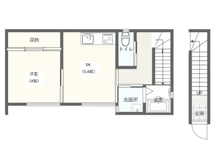 メゾン・ピース(1DK/2階)の間取り写真