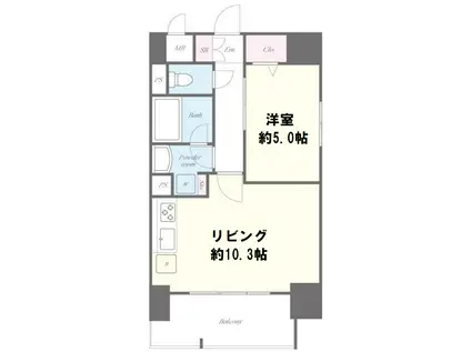 ウルバーノ イリス(1LDK/9階)の間取り写真