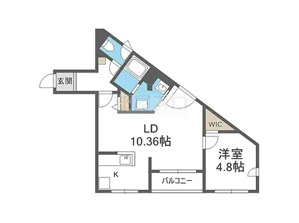 アイビル18(1LDK/3階)の間取り写真