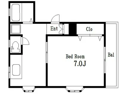 1丁目コーポ峰(1K/2階)の間取り写真