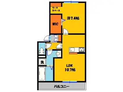 フロレゾン(1LDK/1階)の間取り写真