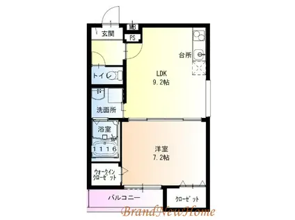 フジパレス堺白鷺イースト(1LDK/3階)の間取り写真