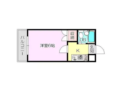 マンション セレーネ(1K/7階)の間取り写真