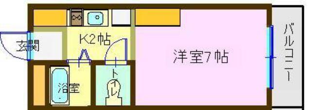 セレーネハイム第27(1K/4階)の間取り写真