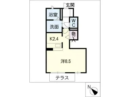 Y・クレール(1K/1階)の間取り写真