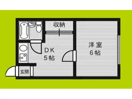 浜口エコーハイツ(1DK/1階)の間取り写真