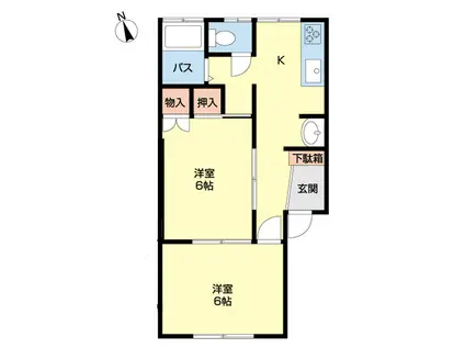 センタービレッジ(2K/1階)の間取り写真