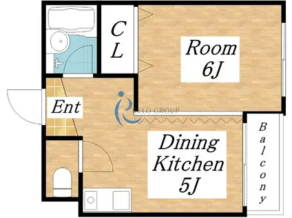 YJミレ21(1DK/6階)の間取り写真