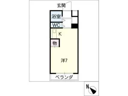 ナビオ杁中(ワンルーム/3階)の間取り写真