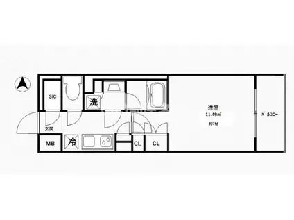 TFレジデンス川崎殿町ウエスト(1K/5階)の間取り写真