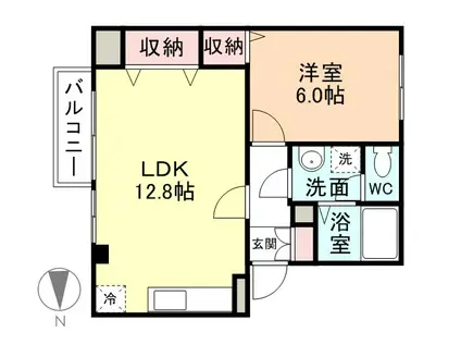 ヴィラ・アエロポールI(1LDK/2階)の間取り写真