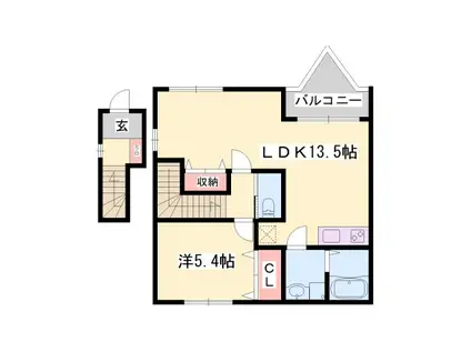 シエナ フローラ II番館(1LDK/2階)の間取り写真
