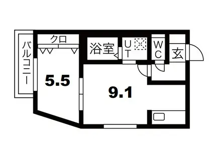 ステラ・ソフィア(1LDK/1階)の間取り写真