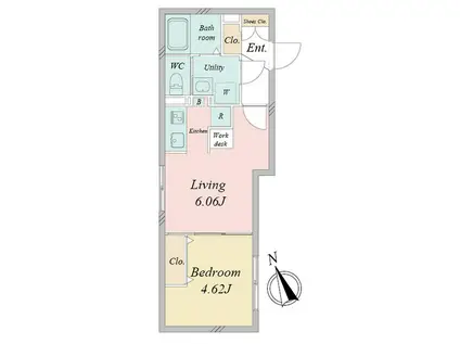 LIVEFLAT不動前 ライブフラット不動前(1DK/4階)の間取り写真