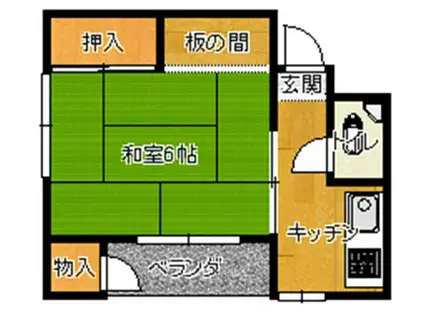 柳田ハイツ(1K/3階)の間取り写真