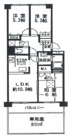メゾンドール明石山ノ手台(3LDK/5階)の間取り写真
