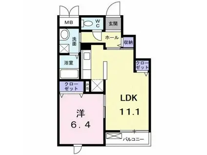 フレスコ・エイ(1LDK/3階)の間取り写真