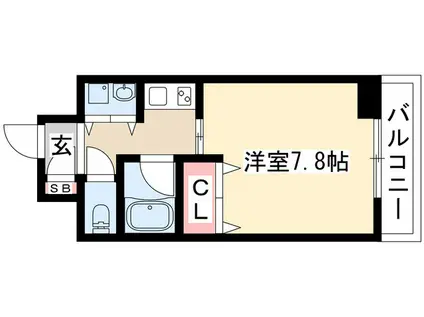 AXIS桜通内山(1K/14階)の間取り写真
