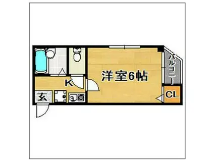 メゾンフルール(1K/2階)の間取り写真
