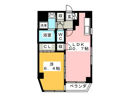 ディーアール秋葉原(1LDK/5階)の間取り写真