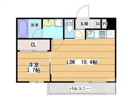 GRAN EPI(1LDK/2階)の間取り写真