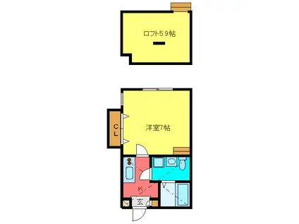 リバティNEXT-KT(1K/1階)の間取り写真