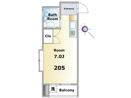 ジュネパレス千葉第6(ワンルーム/2階)の間取り写真