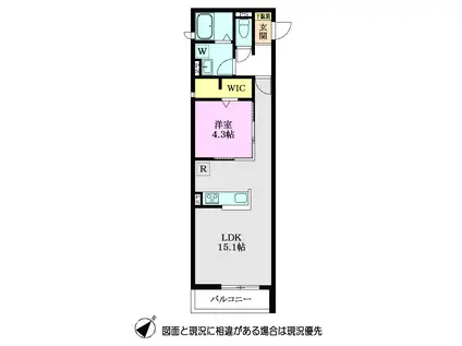 CASA CALDA(1LDK/3階)の間取り写真