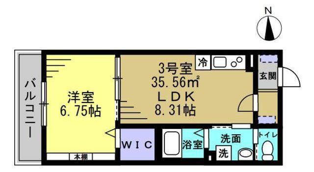 セミカ葛城 I(1LDK/1階)の間取り写真