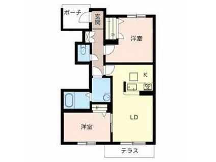 MAST COURT浜の宮(2LDK/1階)の間取り写真