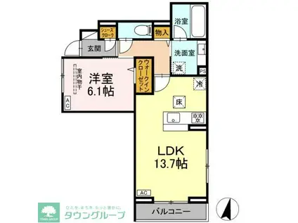 KOMFORTA(1LDK/1階)の間取り写真