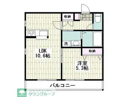 BLOOM GARDEN(1LDK/1階)の間取り写真