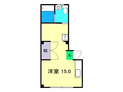 トライアングル筆山(ワンルーム/1階)の間取り写真