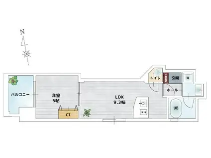 BAUHAUS河原町II NO.27(1LDK/7階)の間取り写真