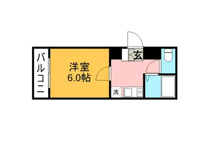 ラ・マーサ(1K/3階)の間取り写真