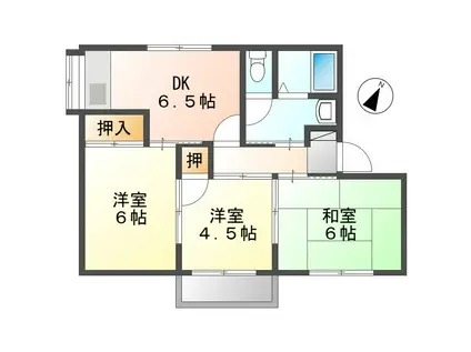 やまゆりハイツ水源 4号棟(3DK/2階)の間取り写真