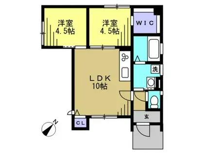 Tハウス(2LDK/1階)の間取り写真
