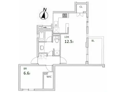 シルクハウス雪谷(1LDK/2階)の間取り写真