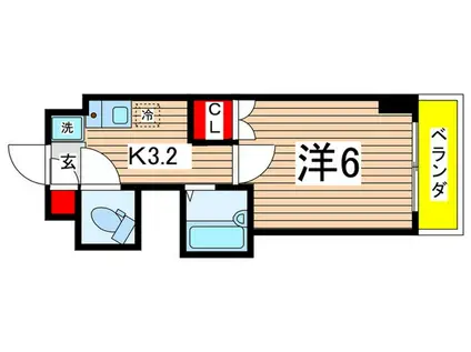 稲田第一ビル(1K/2階)の間取り写真