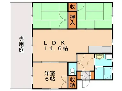 エクセレント・フジ(3LDK/1階)の間取り写真