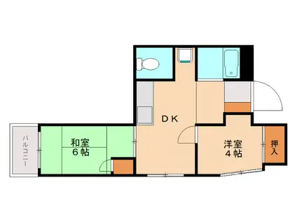 フォルム姪浜II(2DK/4階)の間取り写真