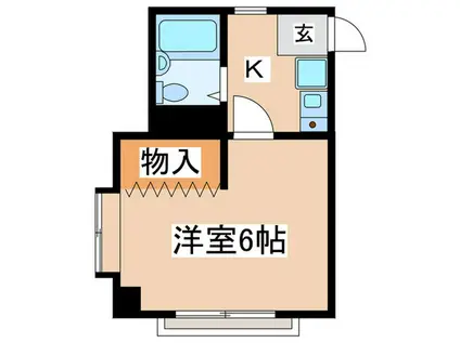 グリーンハイムとみしげ(1K/1階)の間取り写真