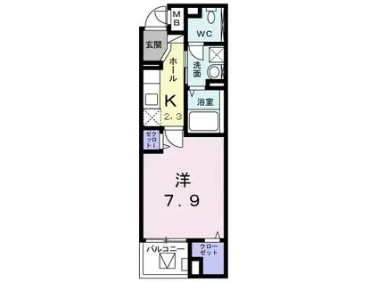 ウェスティン(1K/1階)の間取り写真