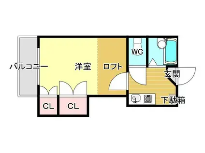 花津留APARTMENT(1K/2階)の間取り写真