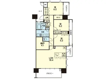 MJR熊本駅ガーデンコート 305号(3SLDK/3階)の間取り写真