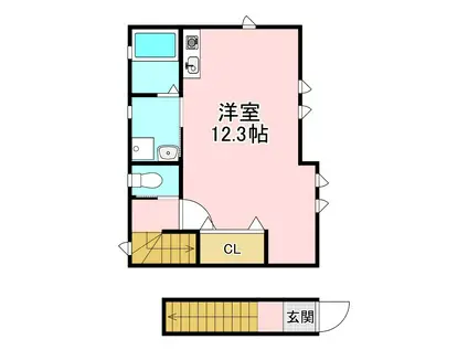 MEZZO PIANO72(ワンルーム/2階)の間取り写真