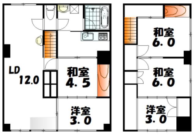 ユヤパレス(5DK/1階)の間取り写真